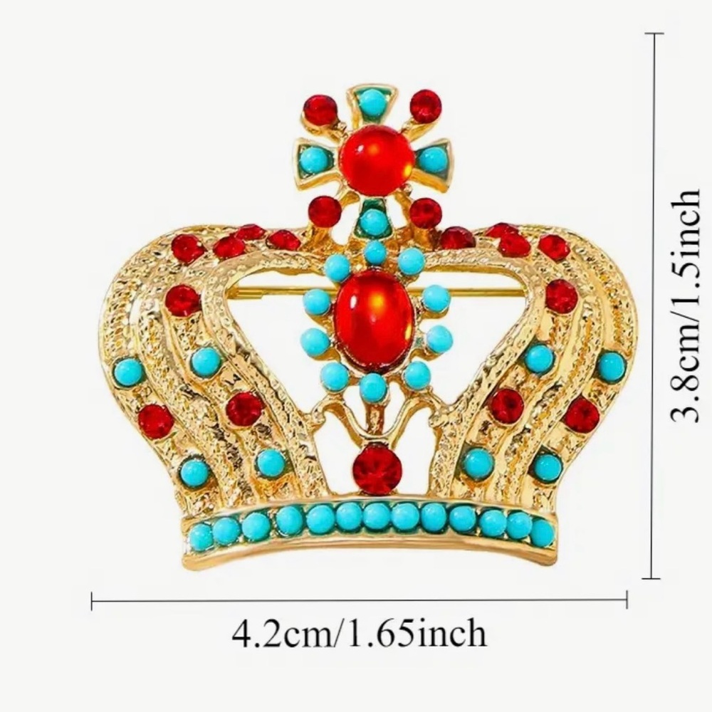 NEW Crown Baroque Rhinestone Fashion Brooch